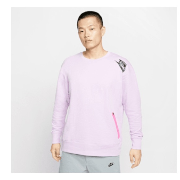 Nike Pink Lightweight Sweatshirt w/ Neon Zip Pocket - Size M - Picture 8 of 8